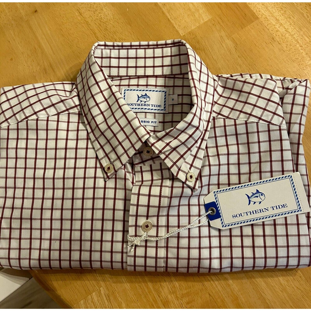 NWT Southern Tide Alabama Crimson Tide LS Button Down Shirt Men Sz Small